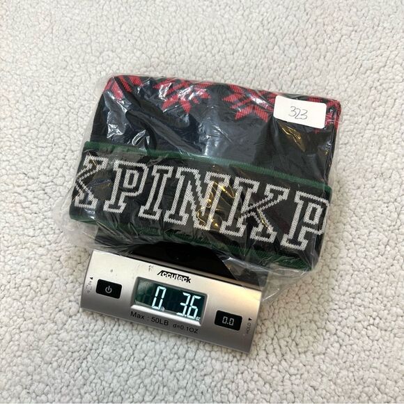 PINK Victorias Secret Beanie Hat Tobaggan Pom Pom Chic Holiday Snowflake Beanie - Picture 4 of 5